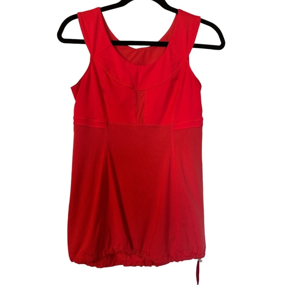 LULULEMON Orange Scoop Neck Tank Top with Cinch Hem | Size: 6